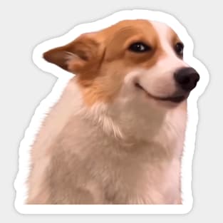 Sly smiling dog meme Sticker